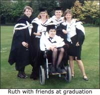 Ruth Everard (in Dragon) with friends at Uni